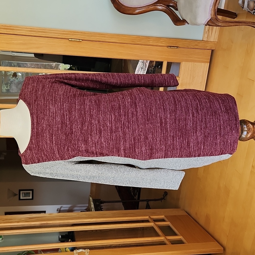 NWT Color Block Knit Dress, Heathered Mauve & Gray, sz M